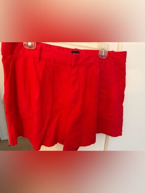 Bright Red pleated shorts
